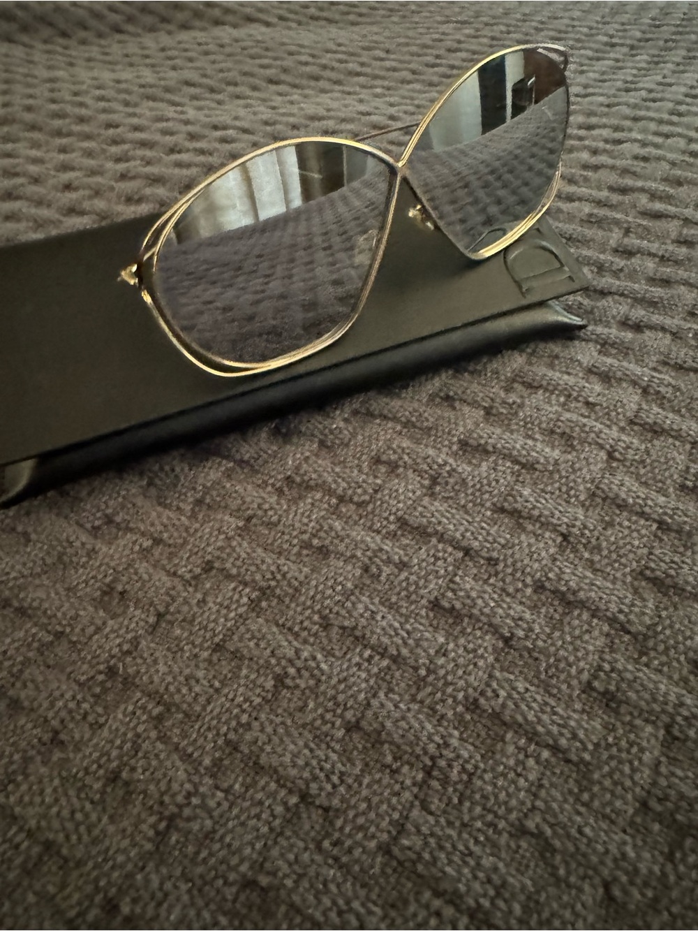 Dior Women's Gold Frame Sunglasses with Gray Lenses